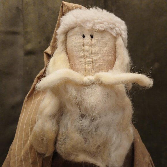 *RARE* Vintage “Honey and Me” Primitive Folk Art Santa & Snowmen Doll (NWT) - Picture 4 of 12